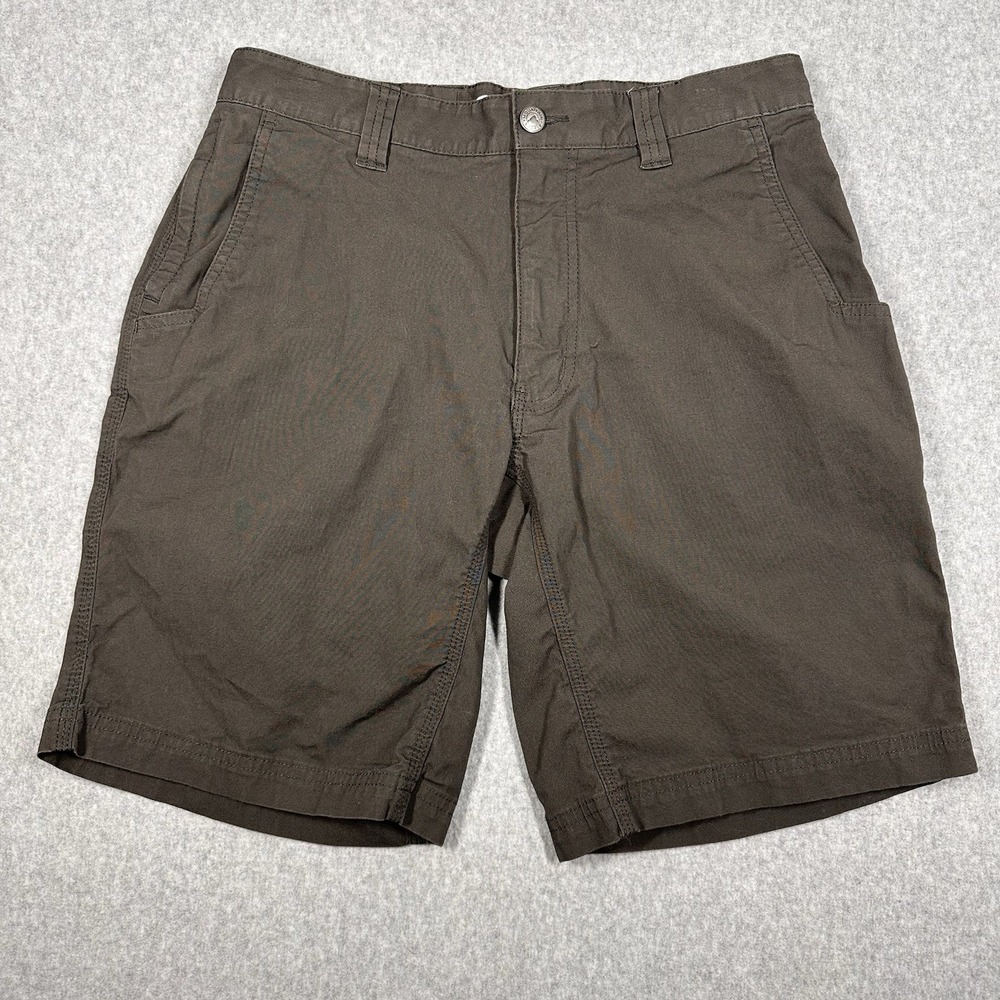 Mountain Khakis Classic Fit All Peak Utility Shorts Brown Men's 31x10 Zip Pocket